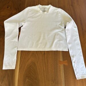 White Long Sleeve Crop Top
